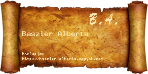 Baszler Alberta névjegykártya